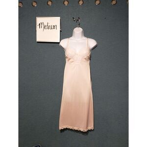 Pink satin and lace slip size medium